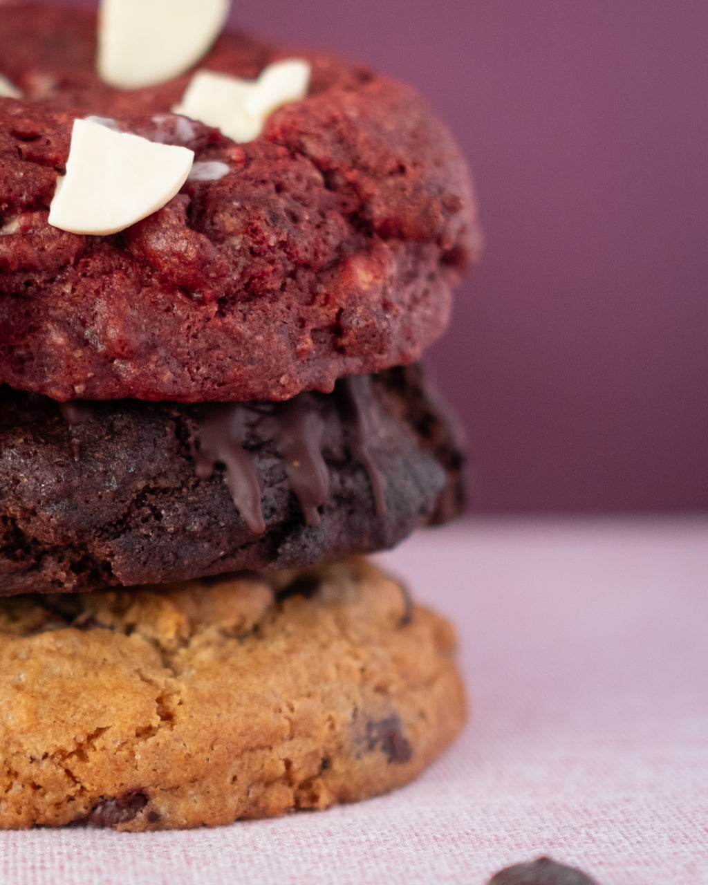 Dark Chocolate & Peanut Butter Stuffed Cookie